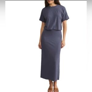 ZSupply Delavine Textured Midi Skirt and Cropped top